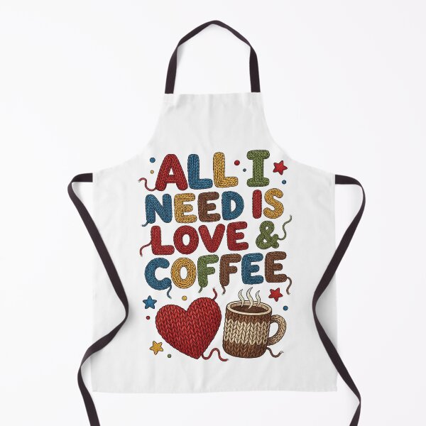 Item preview, All I Need Is Love and Coffee Knitted Typography Design designed and sold by Lulunza.
