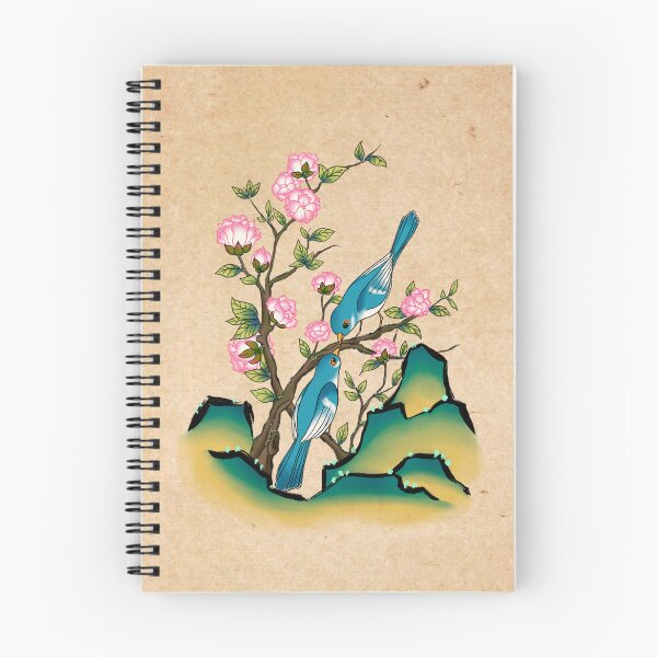 Item preview, Bluebirds on Teal Rocks with Pink Blossoms  designed and sold by QamarART Paintings.