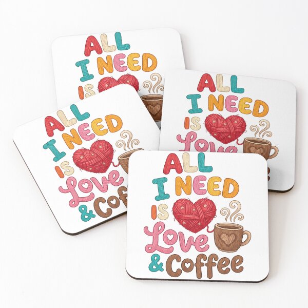 Item preview, All I Need Is Love and Coffee Cute Coffee Lover Illustration designed and sold by Lulunza.