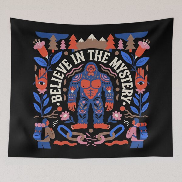 Item preview, Believe In The Mystery Psychedelic Bigfoot Folk Art designed and sold by zzz888.
