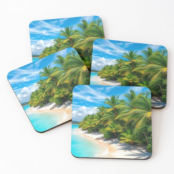 Item preview, Tropical Paradise Turquoise Beach and Palm Trees Dream designed and sold by Vida e Arte.