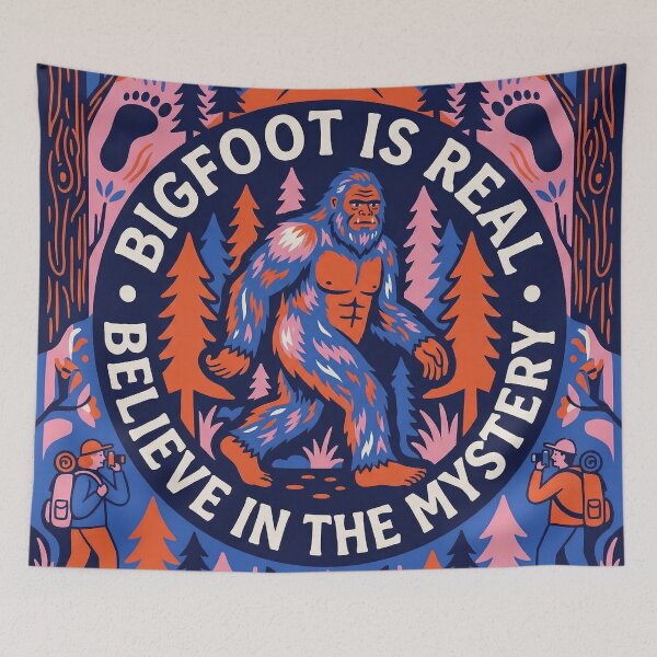 Item preview, Bigfoot Is Real Believe In The Mystery Psychedelic Folk Art designed and sold by zzz888.