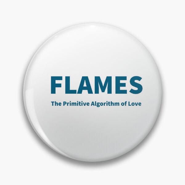 Item preview, "FLAMES" The Primitive Algorithm of Love" retro Dating app text design designed and sold by TR_fairydesigns.
