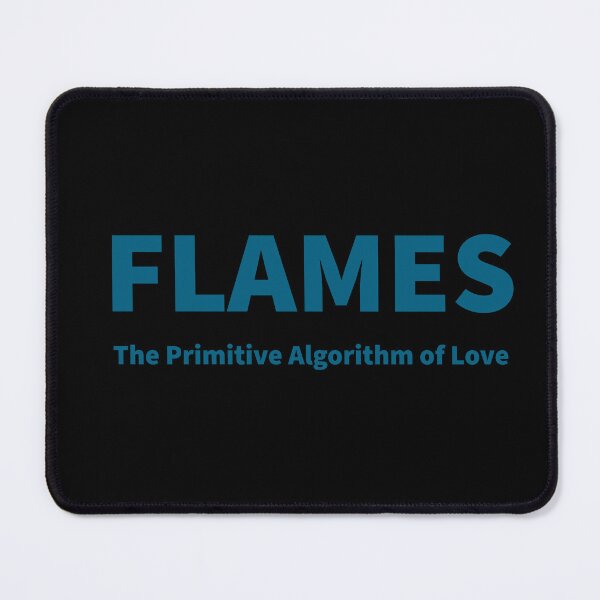 Item preview, "FLAMES" The Primitive Algorithm of Love" retro Dating app text design designed and sold by TR_fairydesigns.
