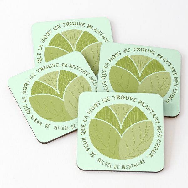Item preview, Michel de Montaigne quote: Je veux que la mort me trouve plantant mes choux. designed and sold by artbleed.