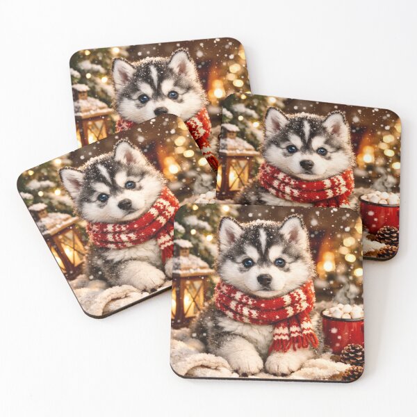 Item preview, Cozy Winter Siberian Husky Puppy designed and sold by Myra365Art.