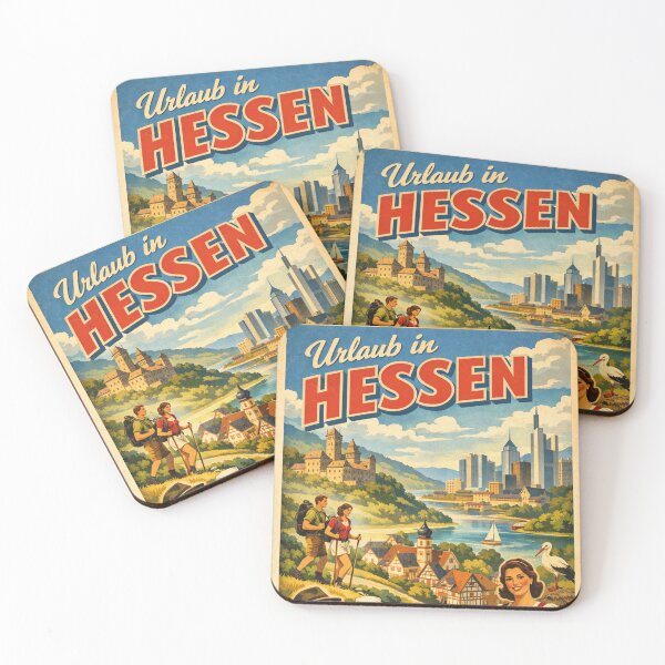 Item preview, Vacation in Hesse – Nostalgic Travel Poster Design designed and sold by Mauswohn.