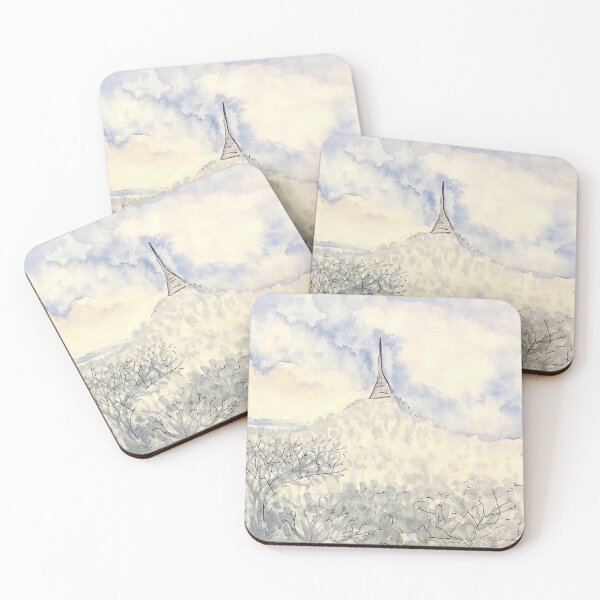 Item preview, Ještěd Hotel in Winter – Czech Landmark Watercolour designed and sold by ArtwithKellie.