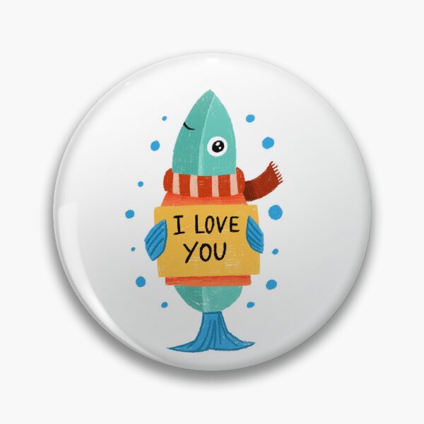 Item preview, Cute Fish “I Love You” Illustration – Whimsical Love Art designed and sold by diocreate.