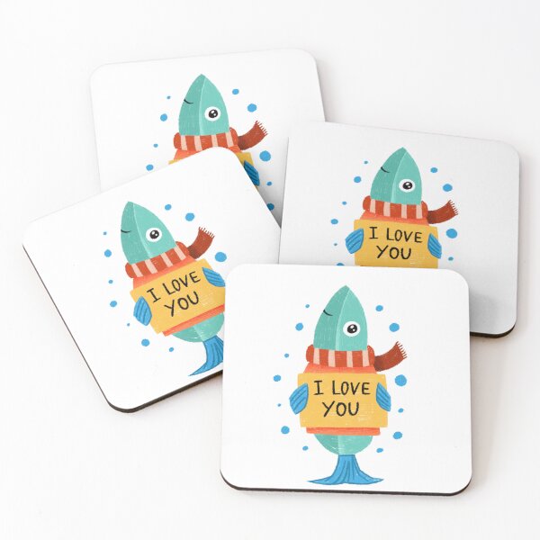 Item preview, Cute Fish “I Love You” Illustration – Whimsical Love Art designed and sold by diocreate.