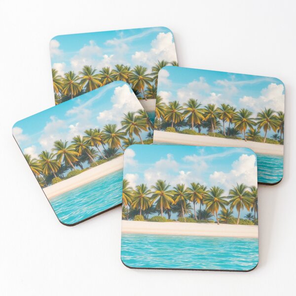 Item preview, Tropical Island Horizon with Palm Trees and Crystal Blue Water designed and sold by Vida e Arte.