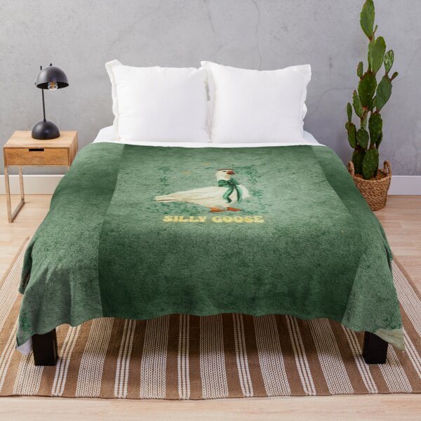 Item preview, Cottagecore aesthetic: Silly Goose: King Goose With Emerald Green Ribbon Watercolor designed and sold by Monica Laipple.