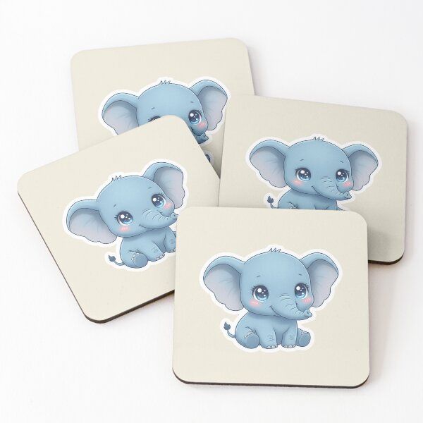 Item preview, kawaii chibi baby elephant designed and sold by AwesomeArtist26.