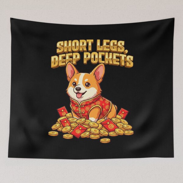 Item preview, Funny Corgi Dog Chinese New Year Wealthy Short Legs Art designed and sold by Tong4130.