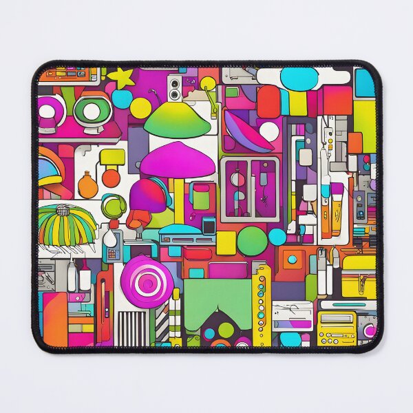 Artikelvorschau, Colorful Retro Chaos – Abstrakte Pop-Art Collage in Neonfarben entworfen und verkauft von The-Art-End.
