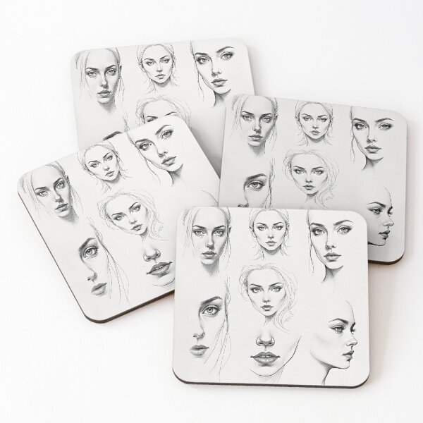 Item preview,  7 Sketches of  Beautiful Women's Faces  designed and sold by Huskyyy Designs.