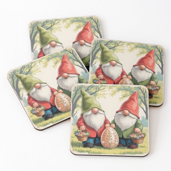 Item preview, Vintage Easter Gnomes with Spring Flowers and Decorative Egg Art designed and sold by SplashTastic.