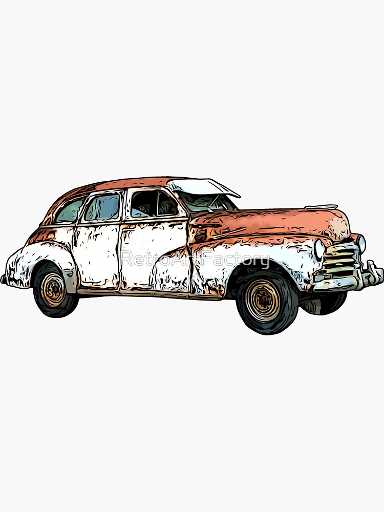 Vintage Rusty Car by RetroArtFactory