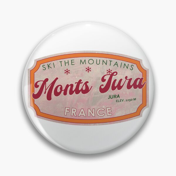 Item preview, Monts Jura, France, Jura, Ski, textured skiing badge designed and sold by Wanderful-roads.