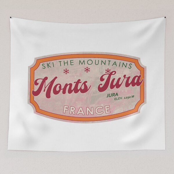 Item preview, Monts Jura, France, Jura, Ski, textured skiing badge designed and sold by Wanderful-roads.