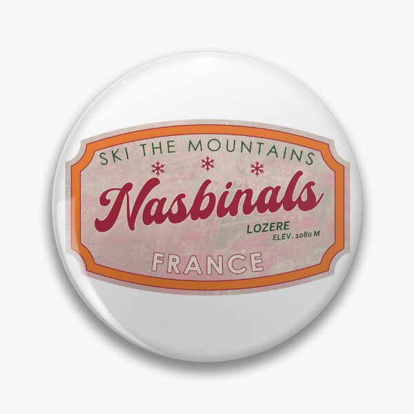 Item preview, Nasbinals, France, Lozère, Ski, textured skiing badge designed and sold by Wanderful-roads.