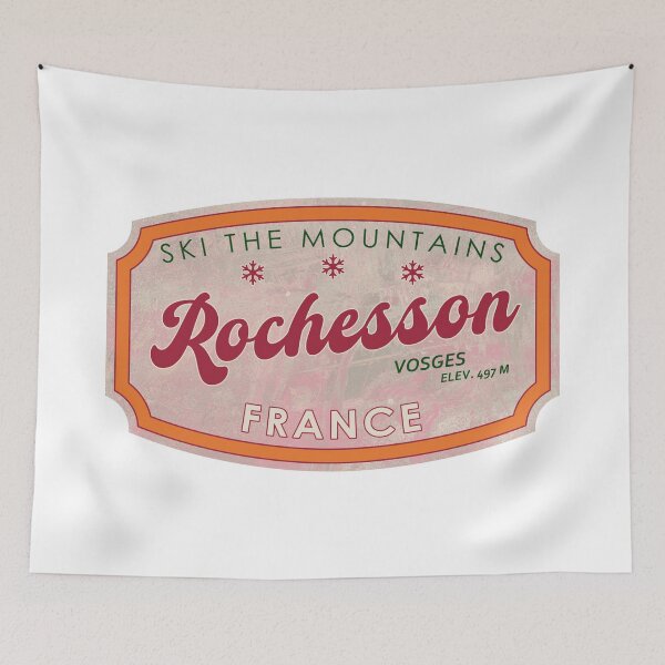 Item preview, Rochesson, France, Vosges, Ski, textured skiing badge designed and sold by Wanderful-roads.