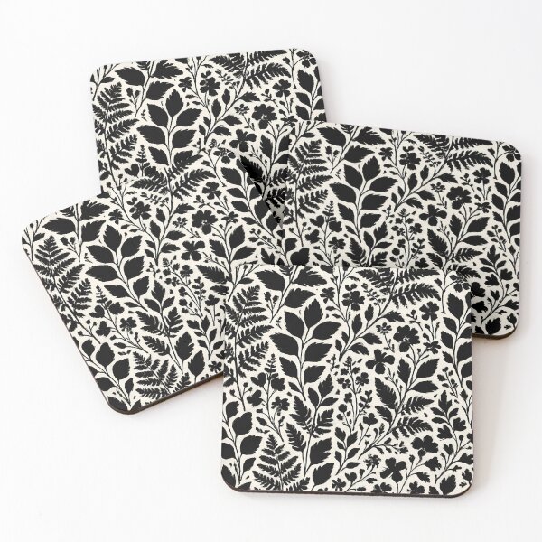 Item preview, Black Botanical Silhouette Pattern – Minimal Floral Nature Design designed and sold by aminz4.