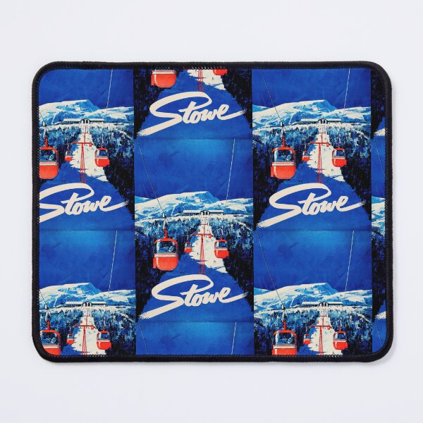 Item preview, Vintage Ski Poster | Mid-Century Travel Art | Gondola Lift System | Stowe Resort | Blue & White Winter Scene | Skiing Decor designed and sold by artofuniverse.