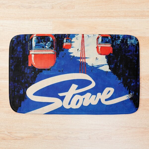 Item preview, Vintage Ski Poster | Mid-Century Travel Art | Gondola Lift System | Stowe Resort | Blue & White Winter Scene | Skiing Decor designed and sold by artofuniverse.