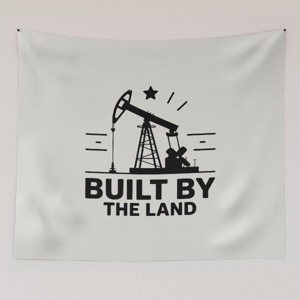 Item preview, Built By The Land Industrial Oil Rig Energy Heritage Art designed and sold by SplashTastic.