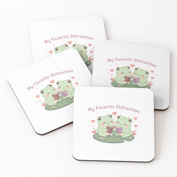 Item preview, My Favorite Distraction - Frog Couple Reading Valentine designed and sold by OrikuStudio.
