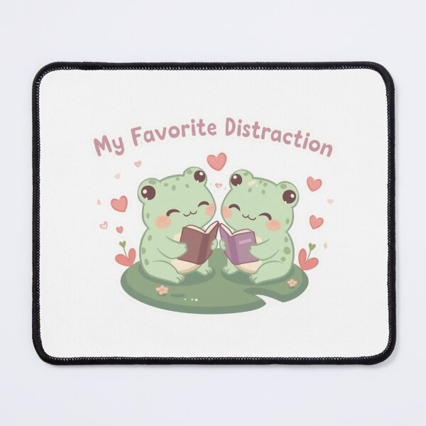 Item preview, My Favorite Distraction - Frog Couple Reading Valentine designed and sold by OrikuStudio.