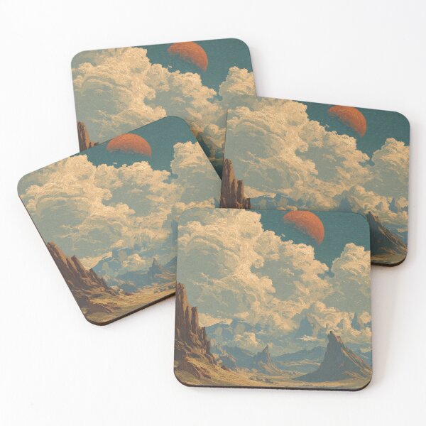 Item preview, Desert Frontier Adventure - Sci-Fi Western Landscape with Twin Moons designed and sold by JackrabbitPub.