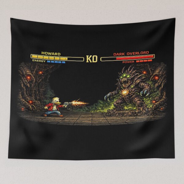 Item preview, Howard vs Dark Overlord – Retro Arcade Boss Figh designed and sold by obstinator.