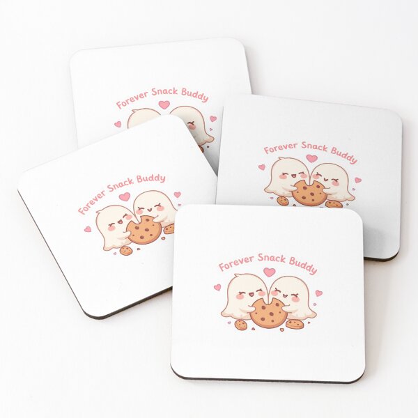 Item preview, Forever Snack Buddy - Ghost Couple Sharing Cookie Valentine designed and sold by OrikuStudio.