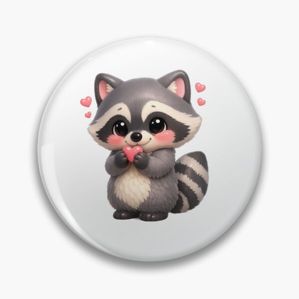 Item preview, Cute Shy Raccoon Holding A Heart | Kawaii Valentine's Day Art designed and sold by Moons Studio.