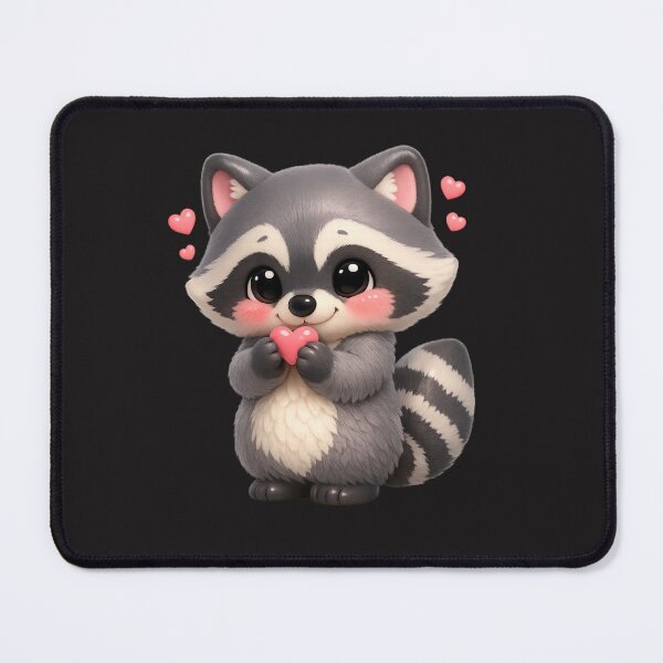 Item preview, Cute Shy Raccoon Holding A Heart | Kawaii Valentine's Day Art designed and sold by Moons Studio.