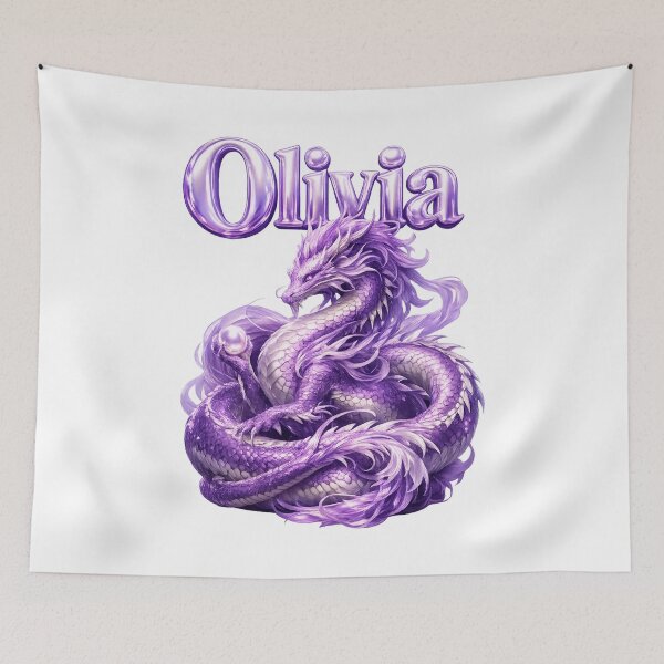 Item preview, Olivia Dragon Chinese Zodiac — Year of the Dragon Eastern Horoscope Name Design | Powerful Fantasy Art designed and sold by AlexLineArt.