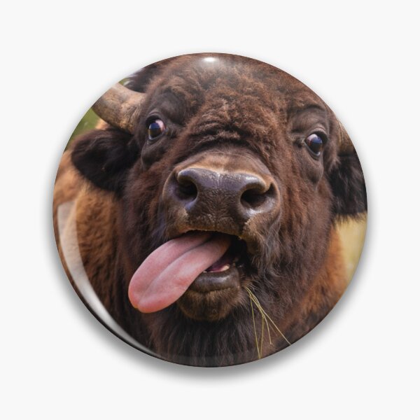 Item preview, Funny Bison with Tongue Out – Wild Buffalo Art designed and sold by Darlin8888.