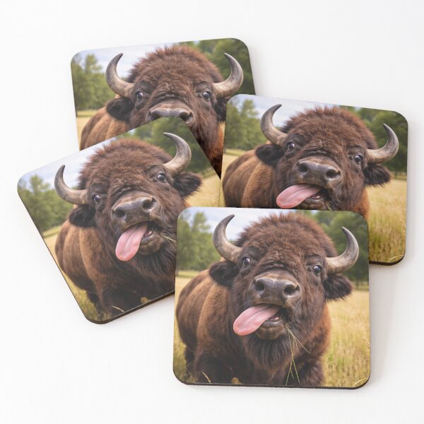 Item preview, Funny Bison with Tongue Out – Wild Buffalo Art designed and sold by Darlin8888.