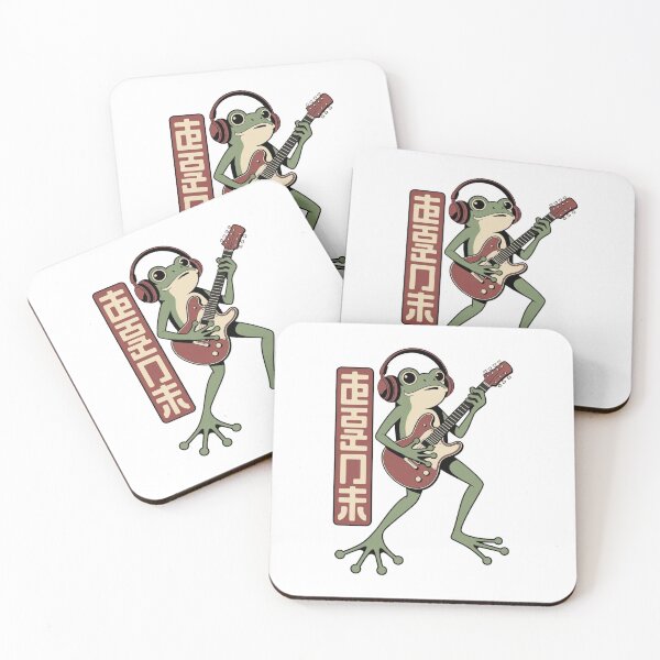 Item preview, Retro Japanese Frog Guitarist — Kawaii Musician Aesthetic | Indie Rock Frog designed and sold by Colorful-Garden.