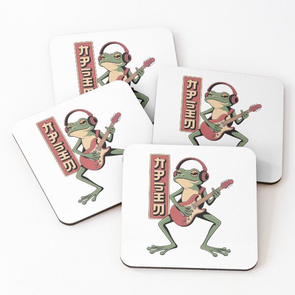 Item preview, Retro Japanese Frog Guitarist — Kawaii Musician Aesthetic | Indie Rock Frog designed and sold by Colorful-Garden.