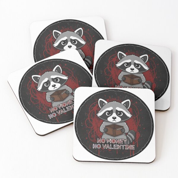 Item preview, No Money No Valentine – Dark Funny Raccoon Sticker designed and sold by Imaginarium of Chaos falcon88 .