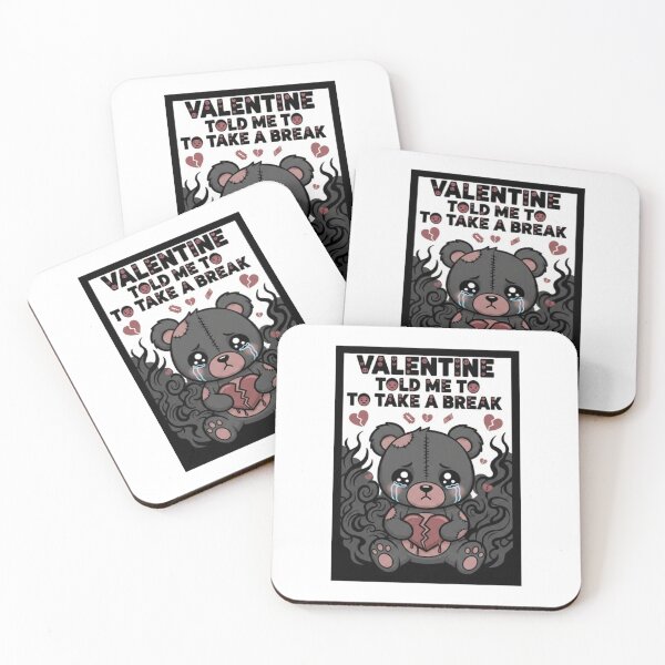 Item preview, Valentine Told Me to Take a Break – Dark Funny Bear Sticker designed and sold by Imaginarium of Chaos falcon88 .