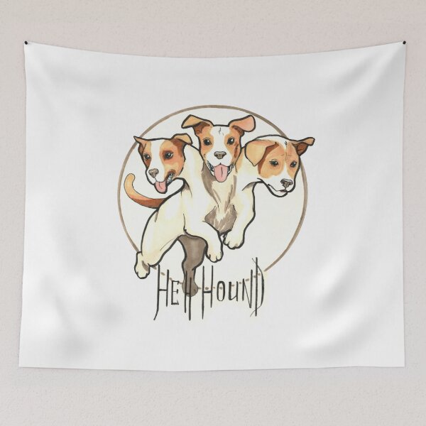 Item preview, Hellhound — Mythical Three-Headed Dog Illustration designed and sold by BlackLineLab.