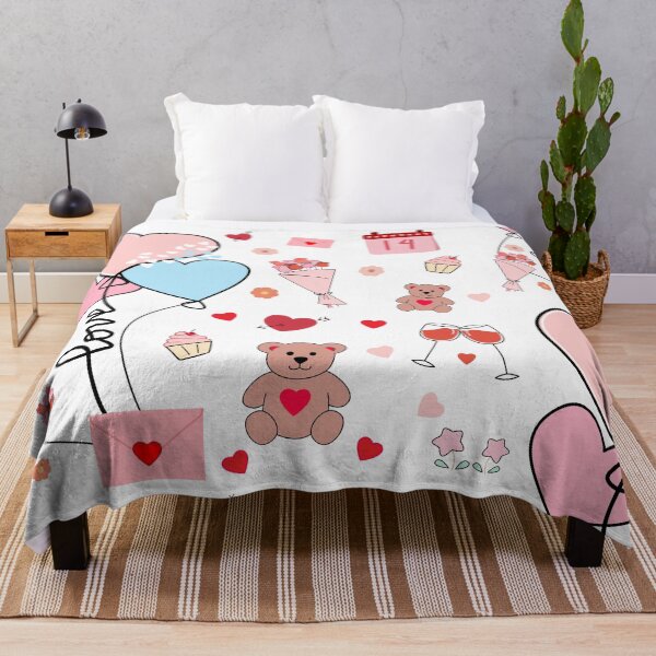 Item preview, Cute Romantic Valentine Pattern Illustration with Hearts, Flowers, Love Letters and Sweet Treats designed and sold by Lu7u.