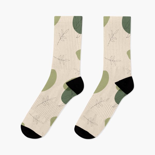 Item preview, Abstract Green Leaf Shapes with Hand Drawn Botanical Lines designed and sold by SGStudio_Thailand.