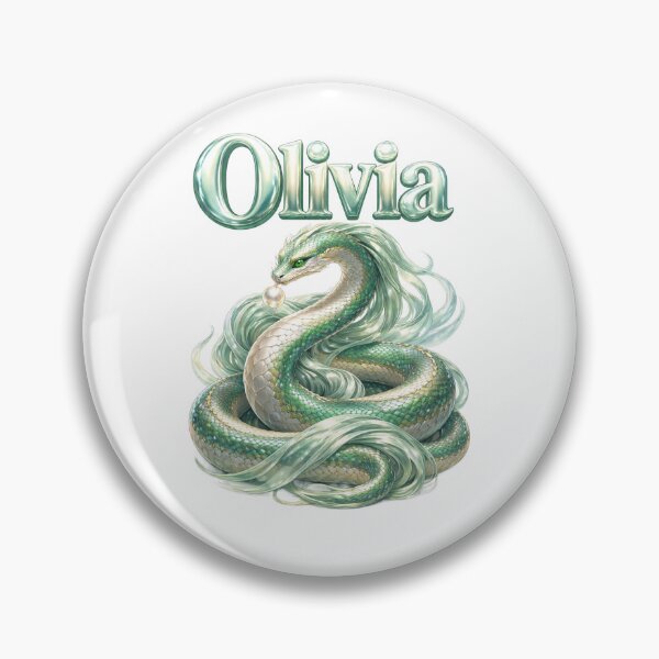 Item preview, Olivia Snake Chinese Zodiac — Year of the Snake Eastern Horoscope Name Design | Elegant Mystic Art designed and sold by AlexLineArt.