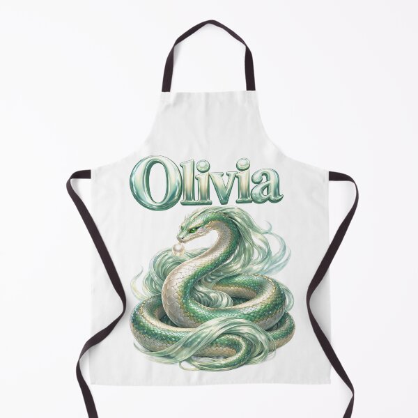 Item preview, Olivia Snake Chinese Zodiac — Year of the Snake Eastern Horoscope Name Design | Elegant Mystic Art designed and sold by AlexLineArt.