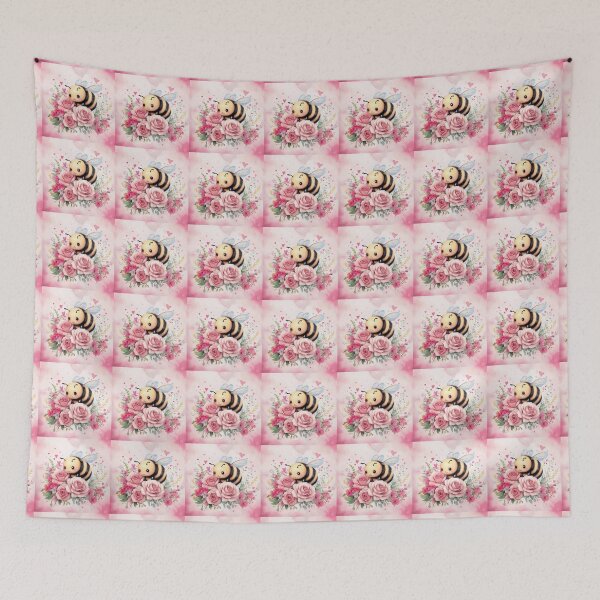 Item preview, Floral Valentine Bee – Cute Kawaii Bumblebee with Roses designed and sold by SmartyWonders.